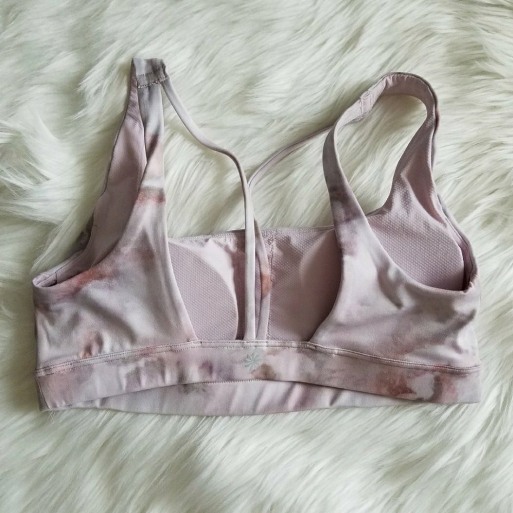 2 Athleta Exhale Snow Dye Bras - Pink and Green - Picture 7 of 10